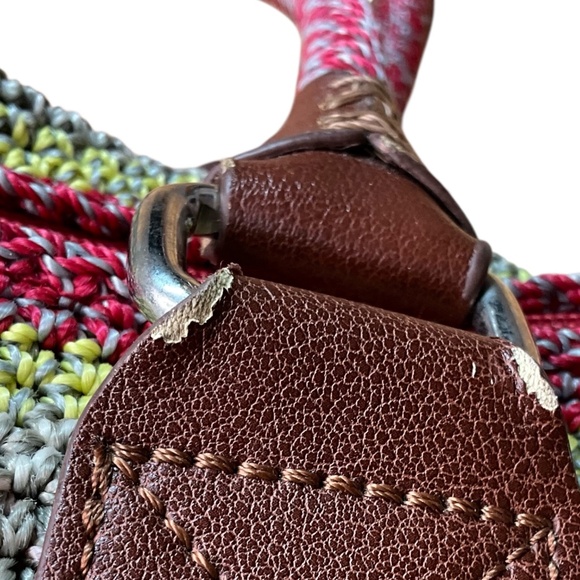 THE SAK Cambria Crochet Colourful Stripe Tote Shoulder Bag 10” Strap Drop - Picture 11 of 12
